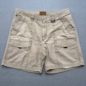 St. John's Bay Cargo Shorts Men's 34 Khaki Relaxed Fit Cotton Utility Workwear